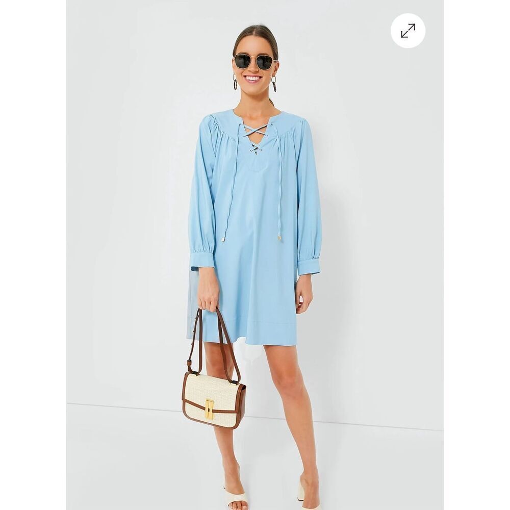 Pomander Place for Tuckernuck Robbie Blue Long Sleeve Strappy Sheath Dress XXL
